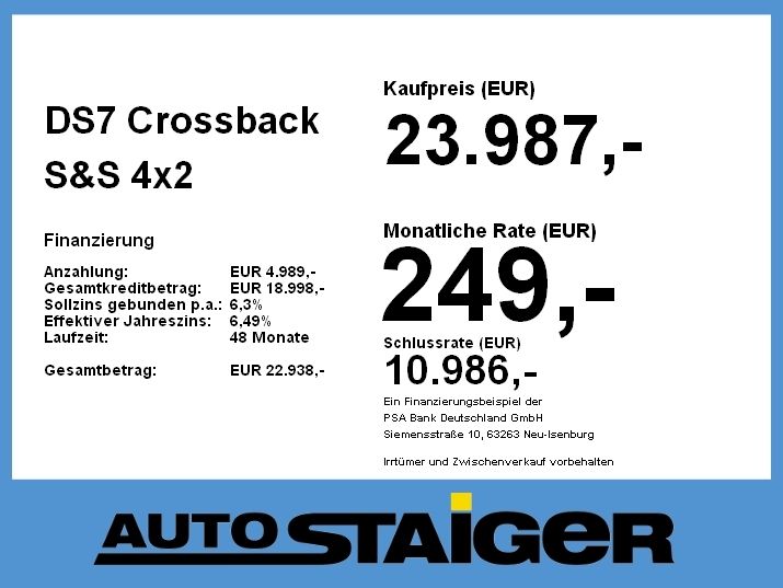 DS Automobiles DS7 (Crossback) 2021