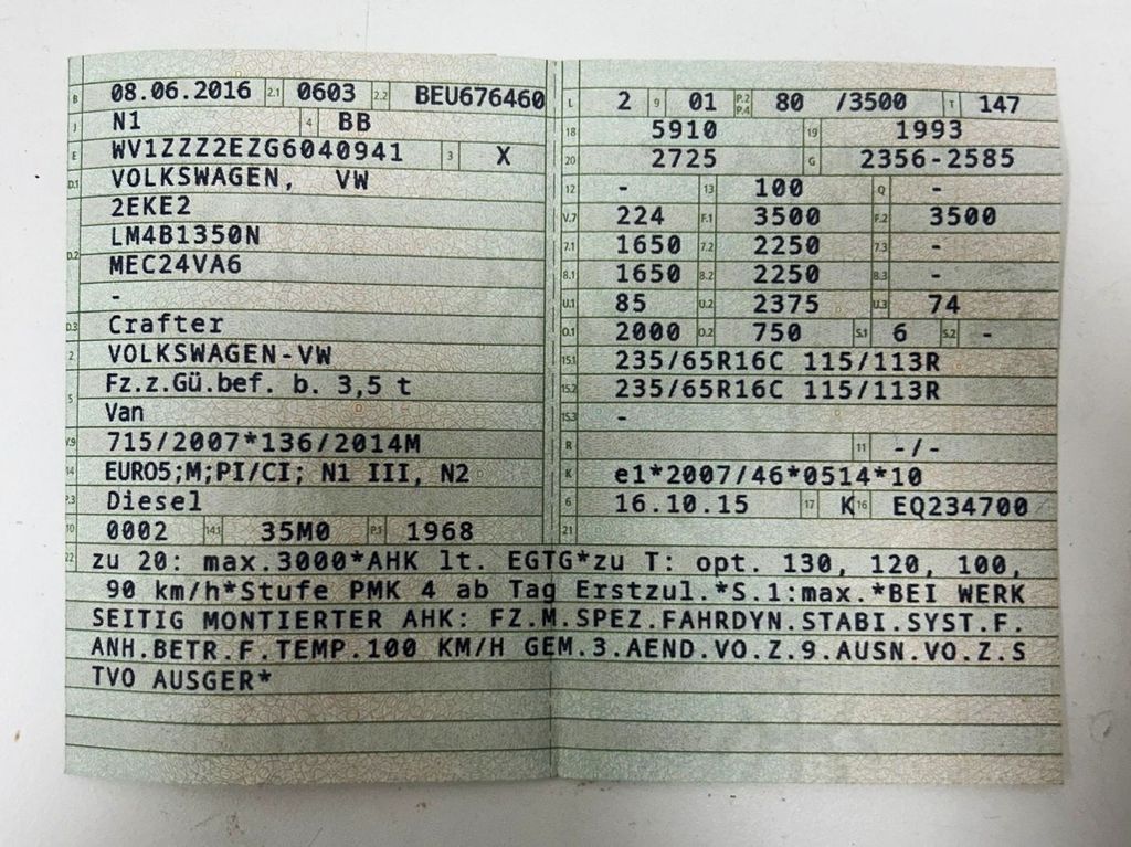 Volkswagen Crafter 2016