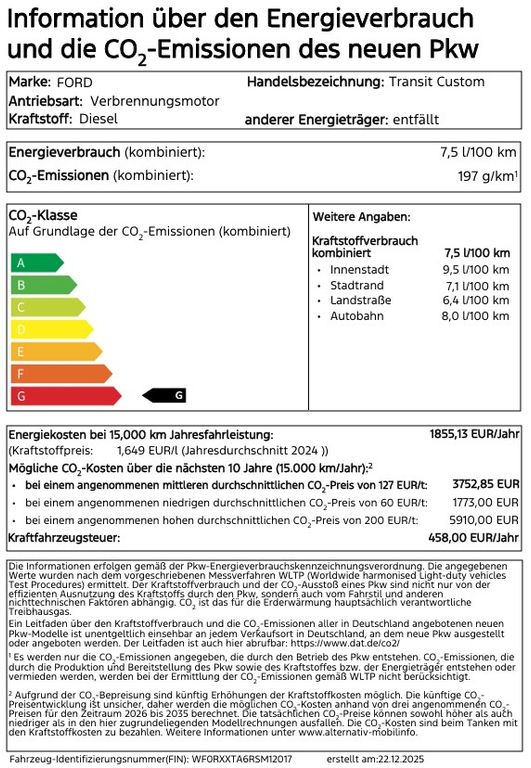 Ford Transit Custom 2025