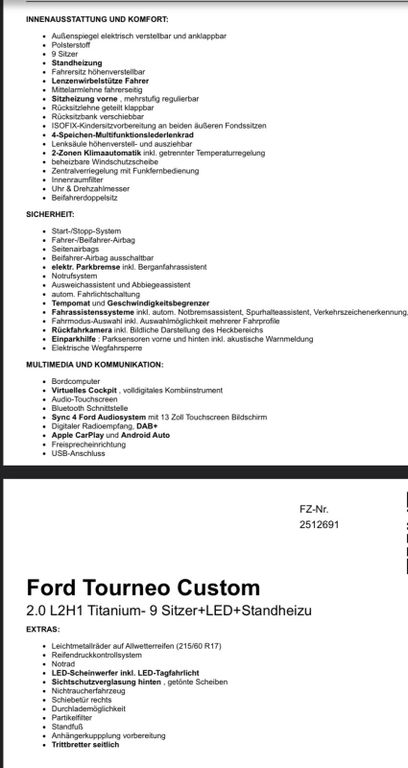 Ford Tourneo Custom 2024