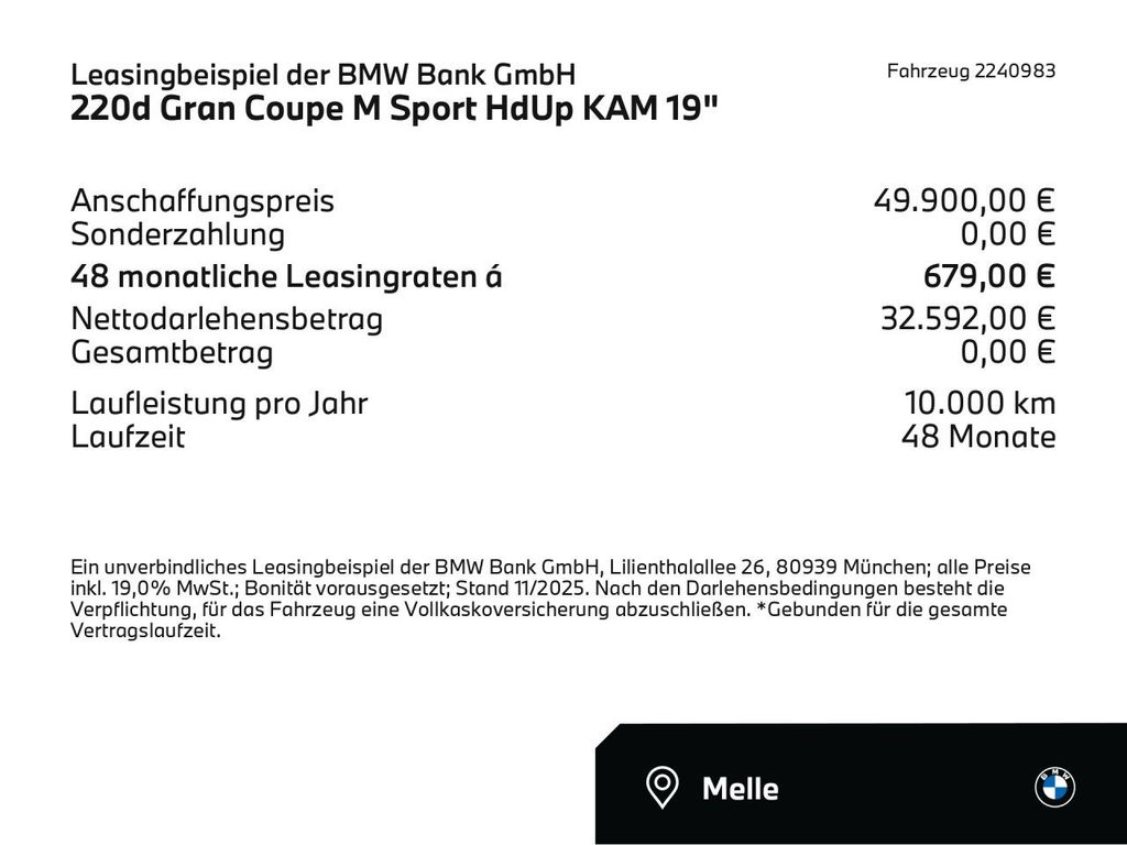 BMW 220 Gran Coupé 2025