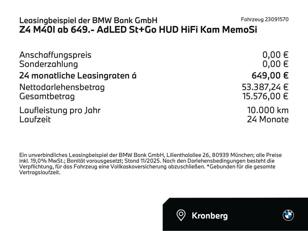 BMW Z4 M40 2025