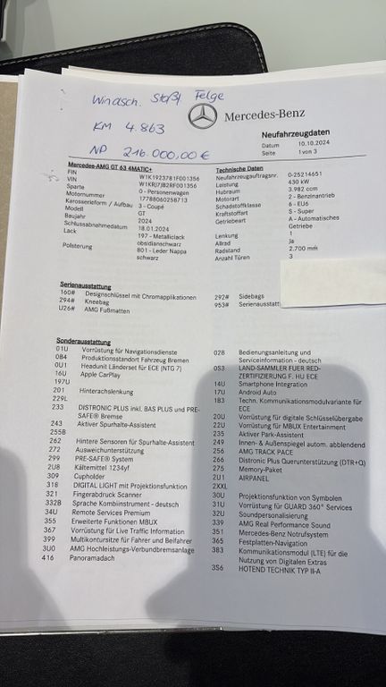 Mercedes-Benz AMG GT 2024