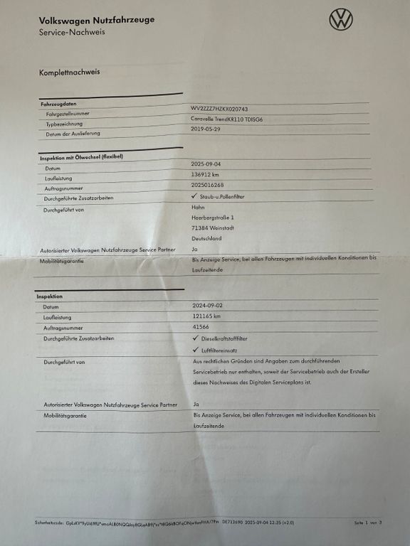 Volkswagen T6 Caravelle 2019