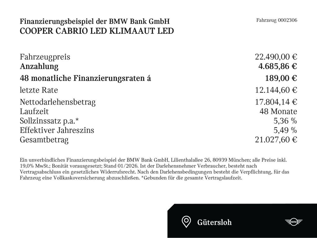 MINI Cooper Cabrio 2022