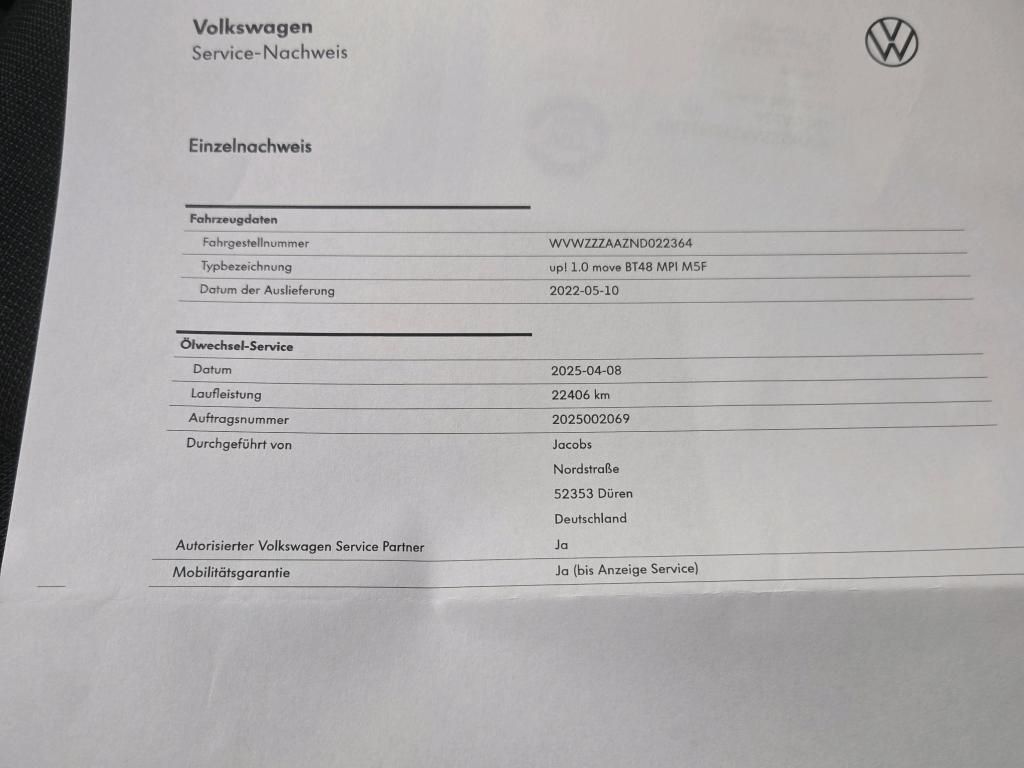 Volkswagen up! 2022