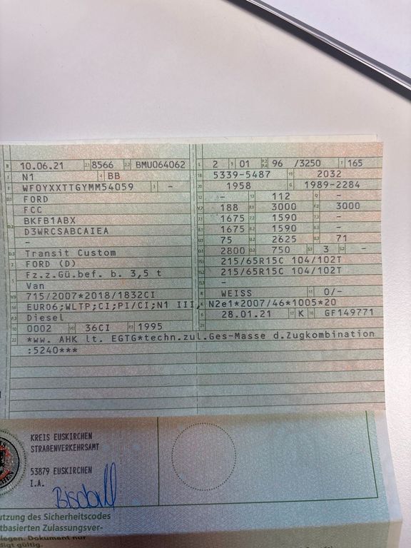 Ford Transit Custom 2021