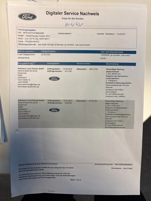 Ford Transit Custom 2021