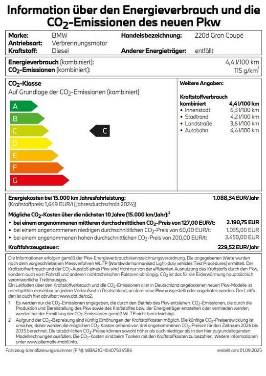 BMW 220 Gran Coupé 2025