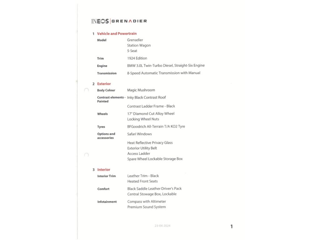 INEOS Grenadier 2024